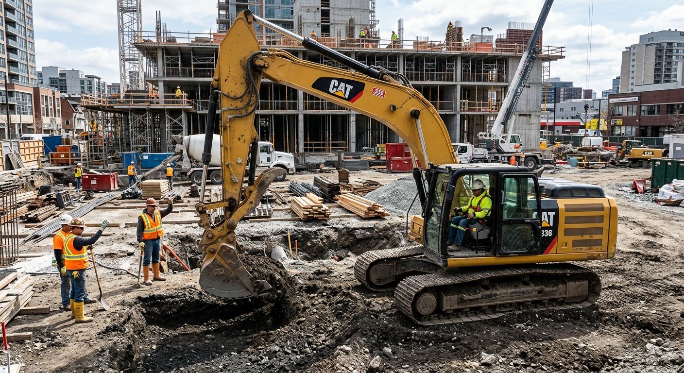 Chantier d'excavation à Honfleur, Québec